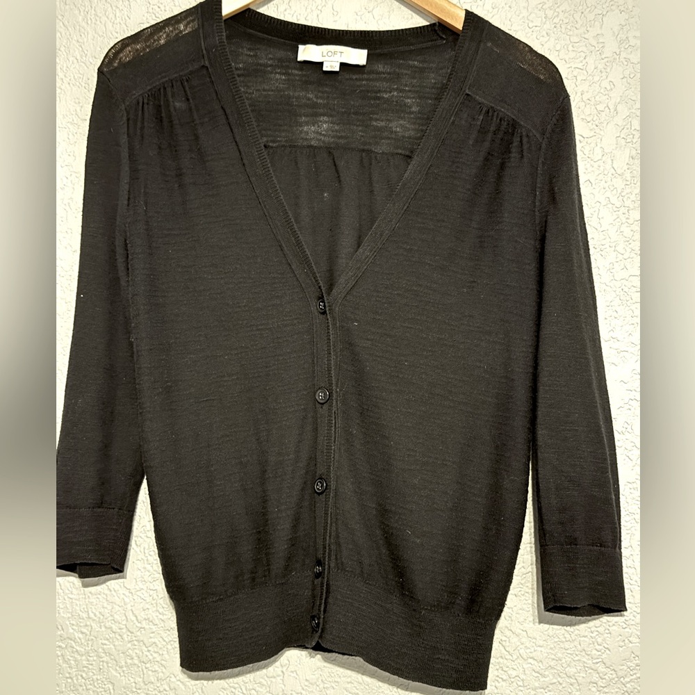 Ann Taylor Loft Black V-Neck women’s Cardigan Sweater